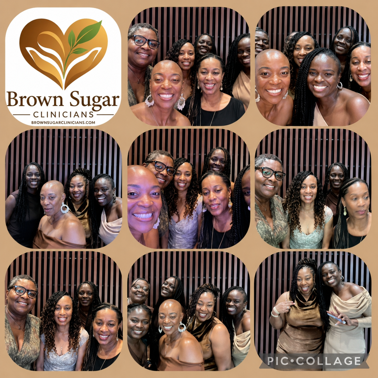 Brown Sugar Clinicians event collage with members and brand moments